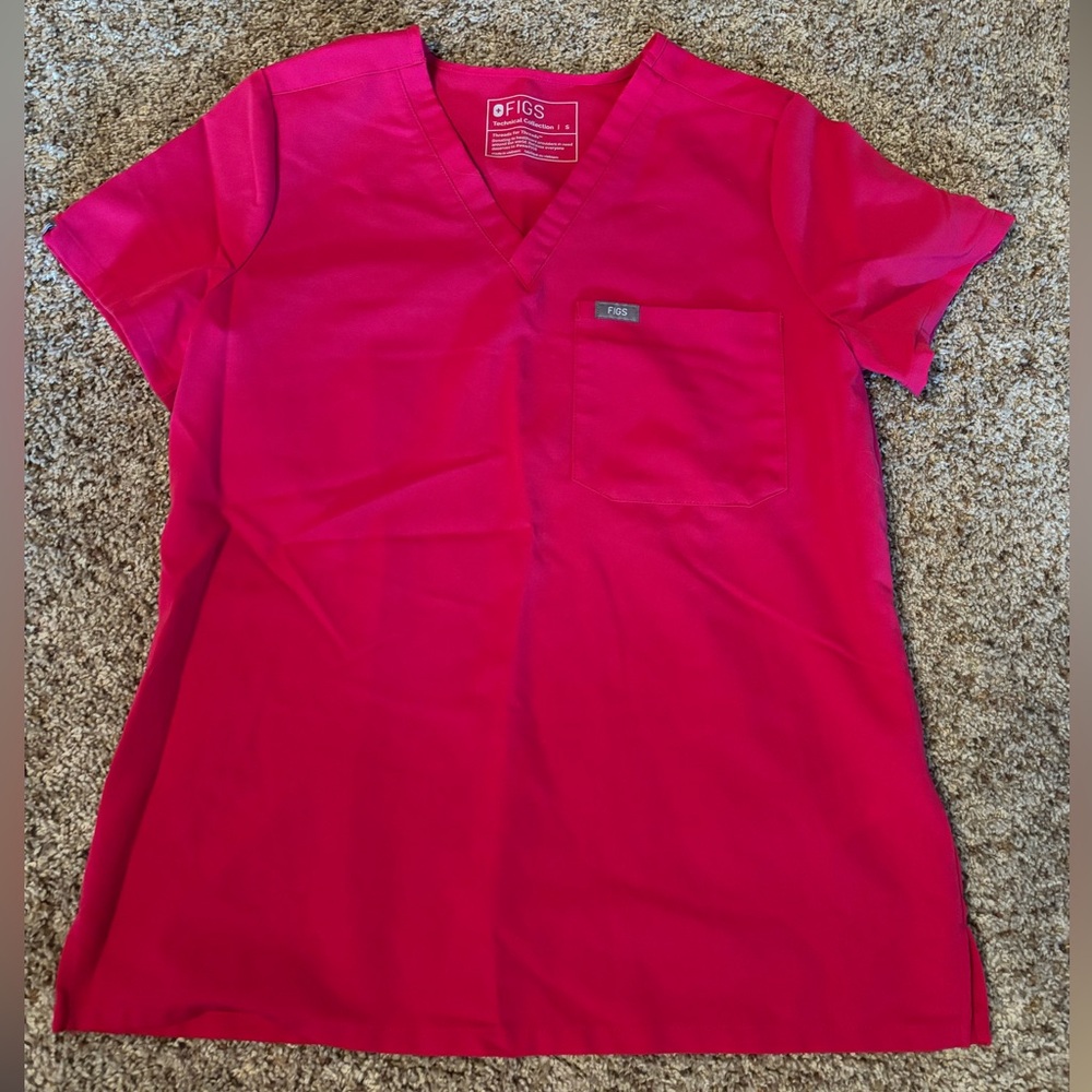 Figs Catarina One-Pocket Scrub Top (Ultra Rose)